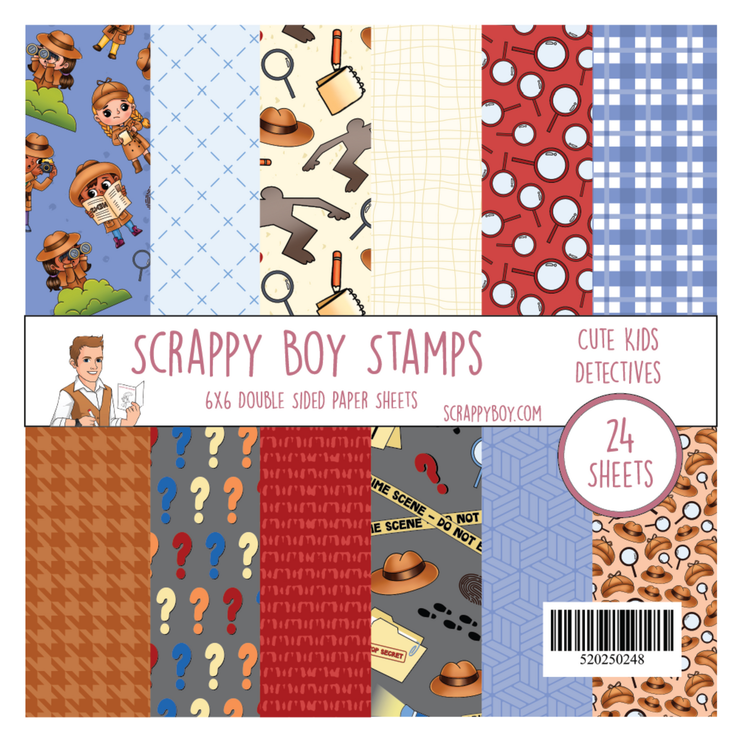 Cute Kids Detectives 6x6 Paper Pack scrappyboystamps