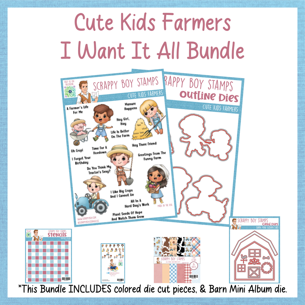 I Want It All Bundle - Cute Kids Farmers Release Scrappy Boy Stamps