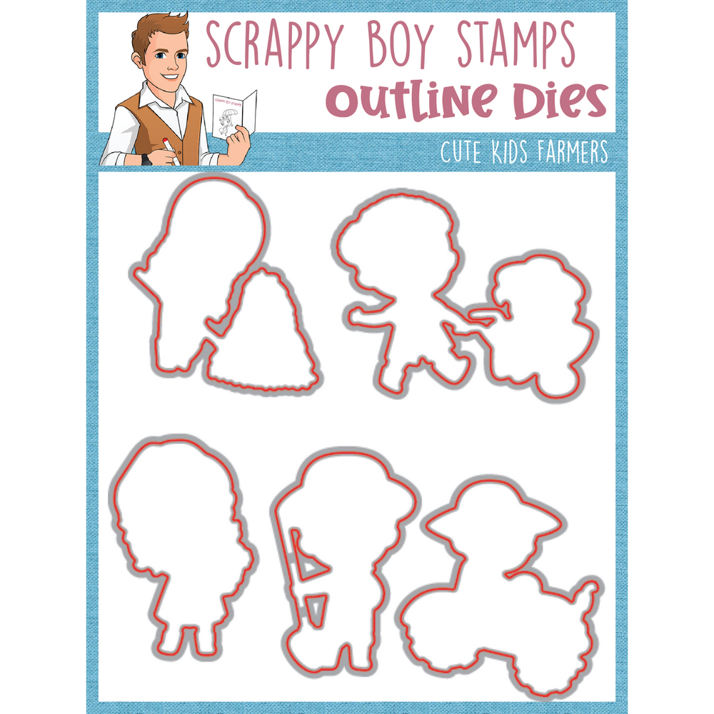 Outline Dies - Cute Kids Farmers scrappyboystamps