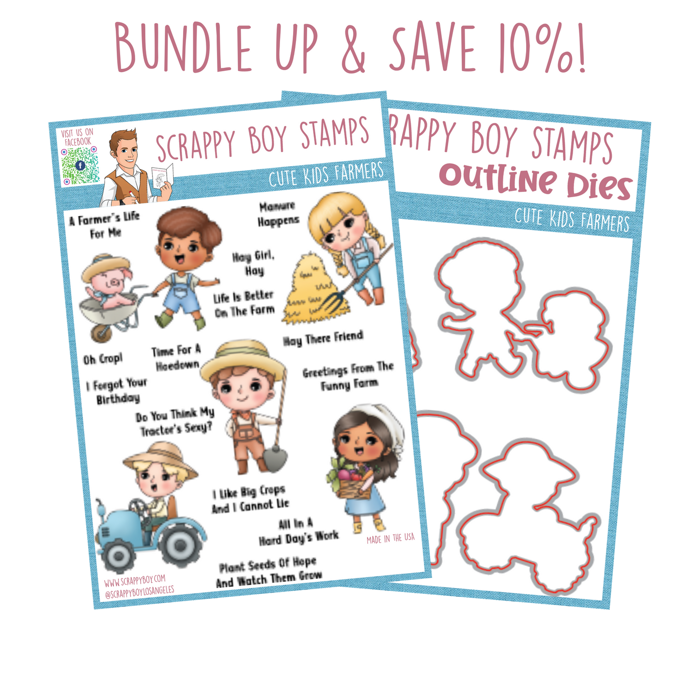 
                  
                    Bundle - Cute Kids Farmers Stamp & Outline Dies scrappyboystamps
                  
                