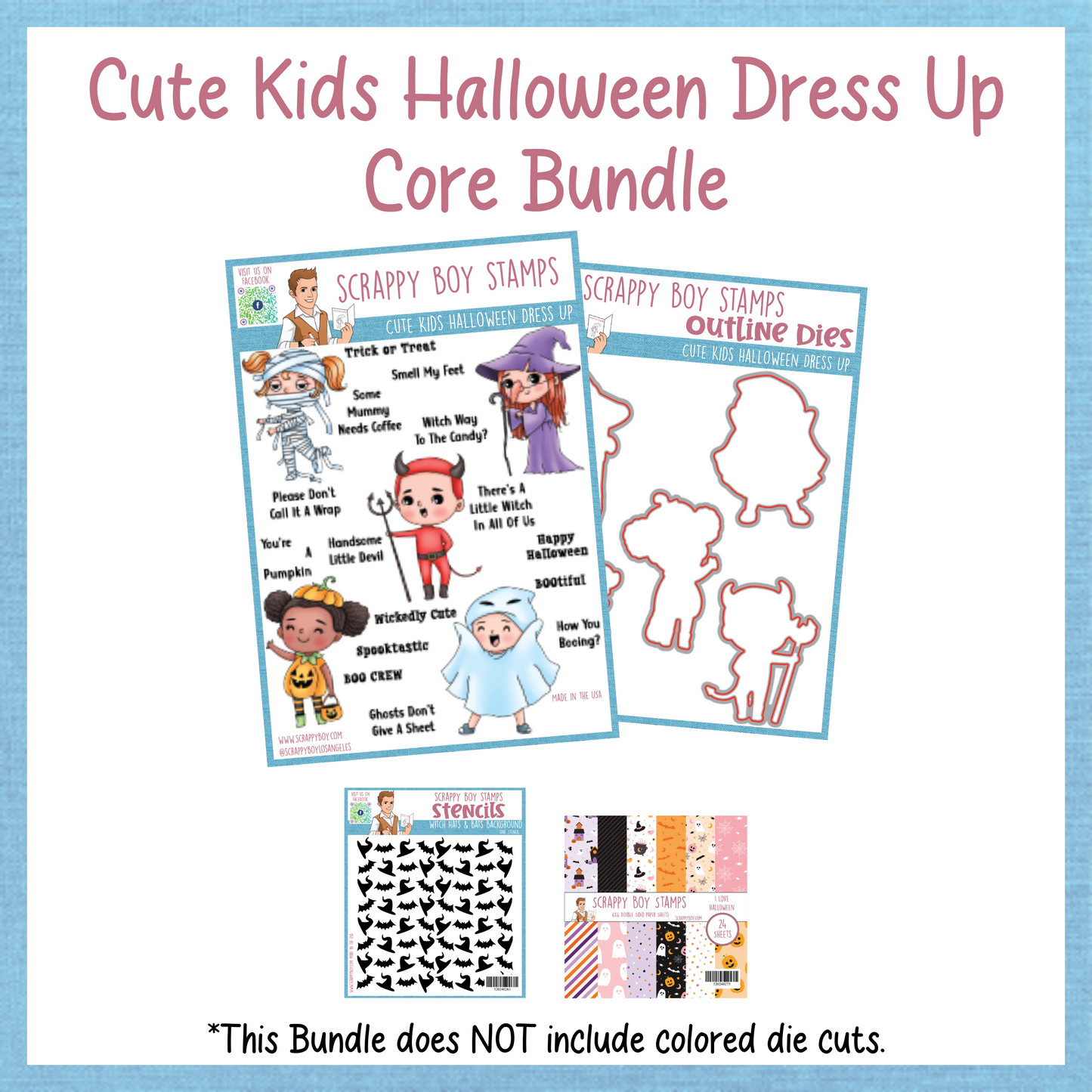Core Bundle - Cute Kids Halloween Dress Up Release Scrappy Boy Stamps