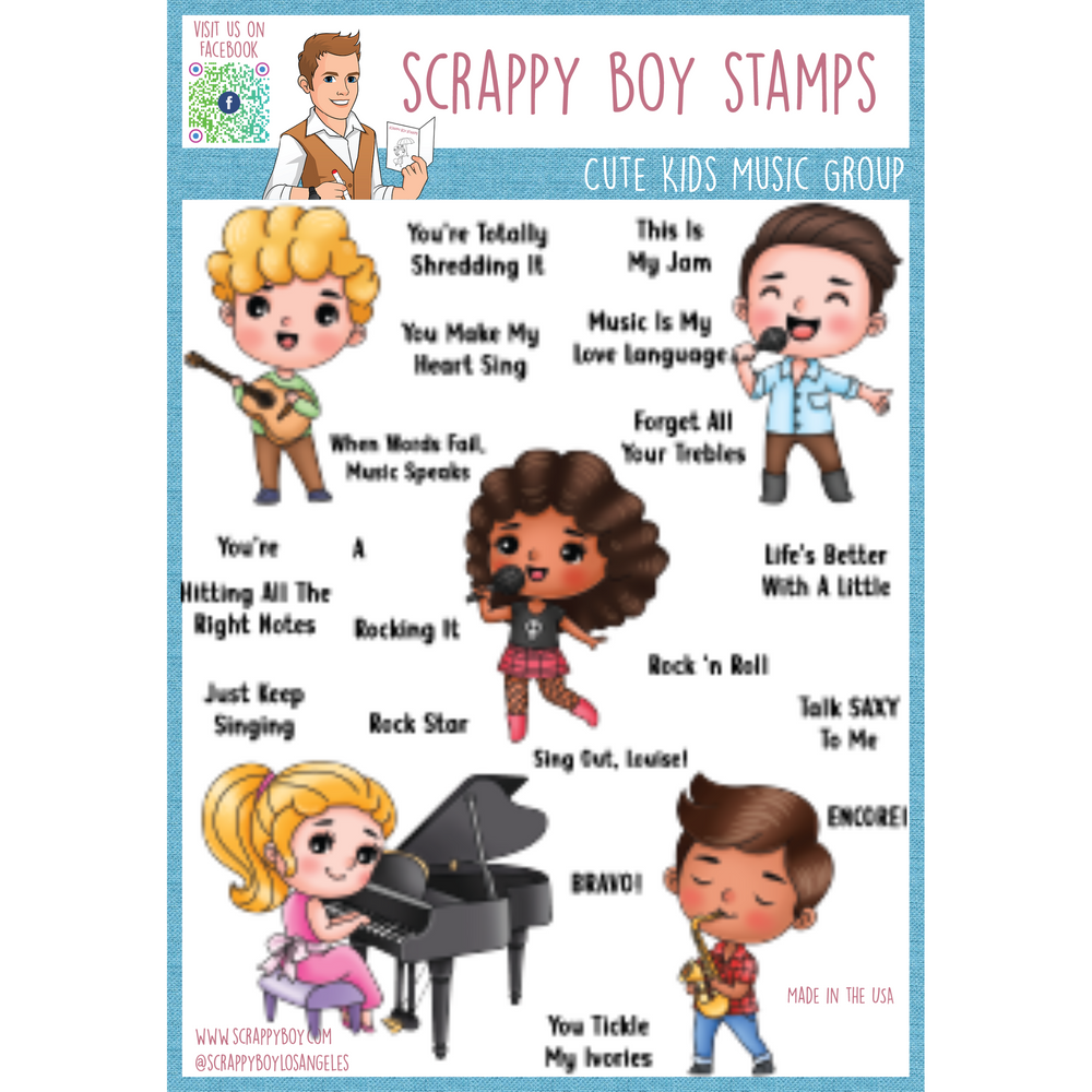 Cute Kids Music Group - 6x8 Stamp Set