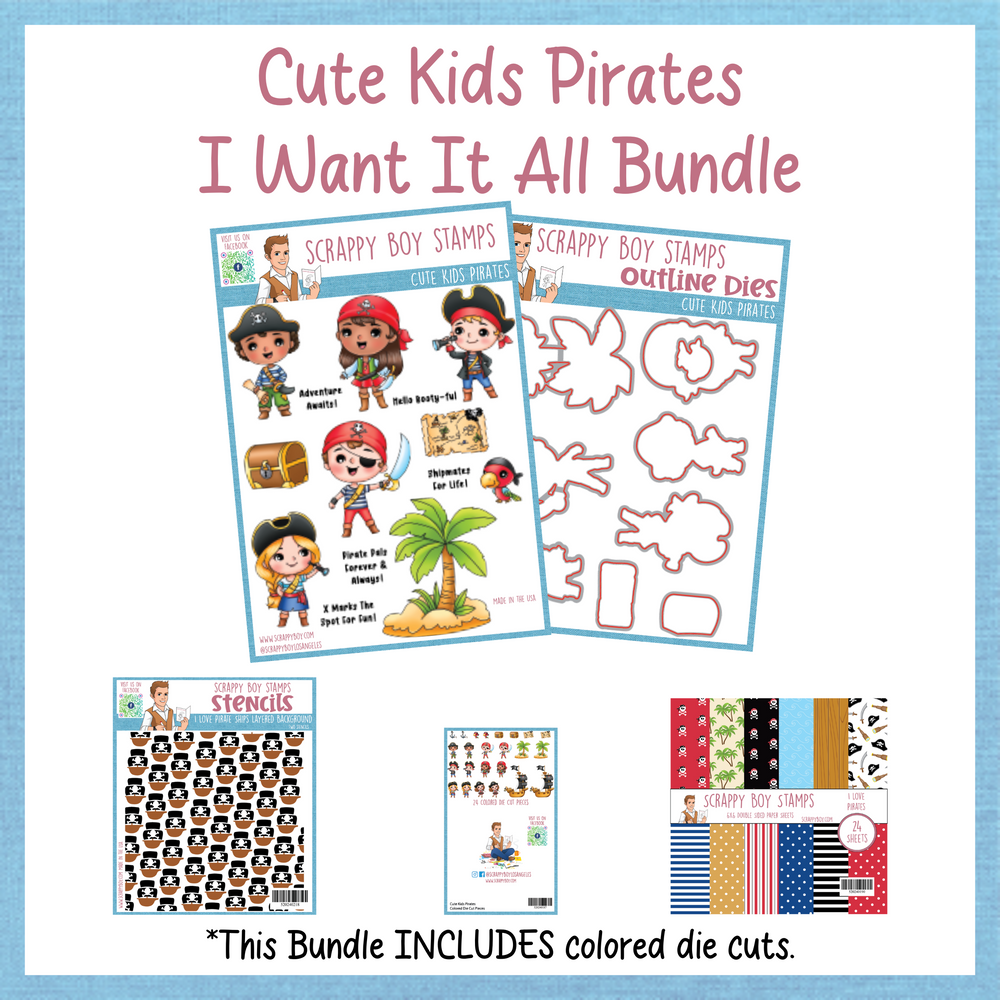 
                  
                    I Want It All Bundle - Cute Kids Pirates Release Scrappy Boy Stamps
                  
                