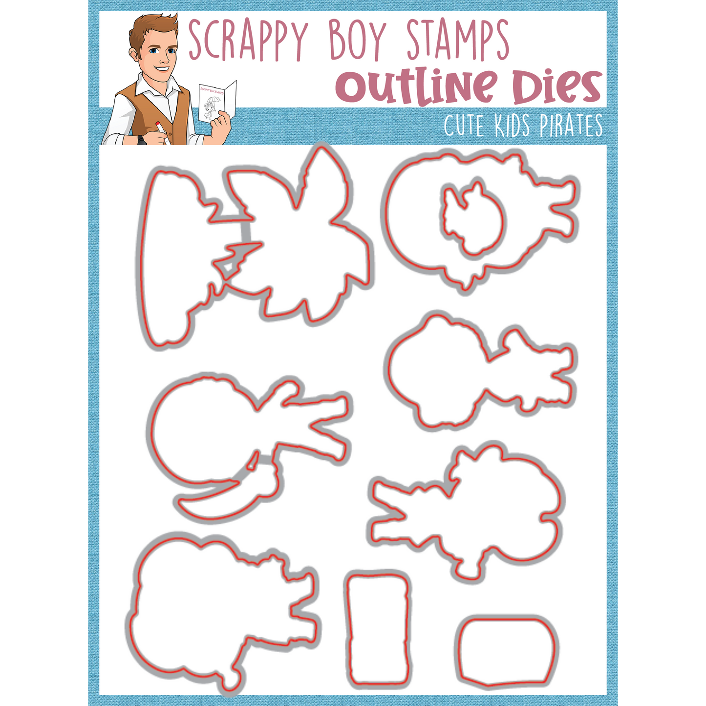 Outline Dies - Cute Kids Pirates scrappyboystamps