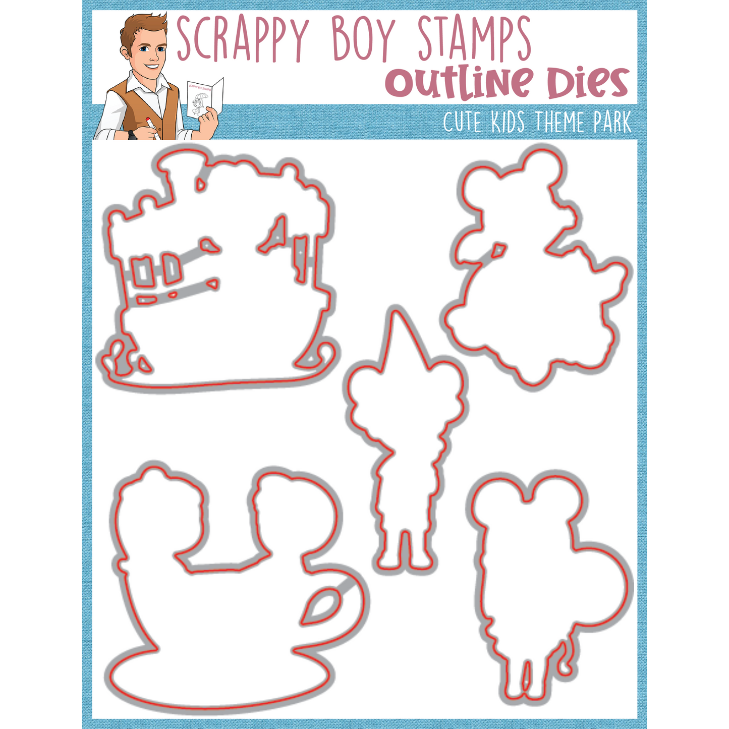 Outline Dies - Cute Kids Theme Park scrappyboystamps