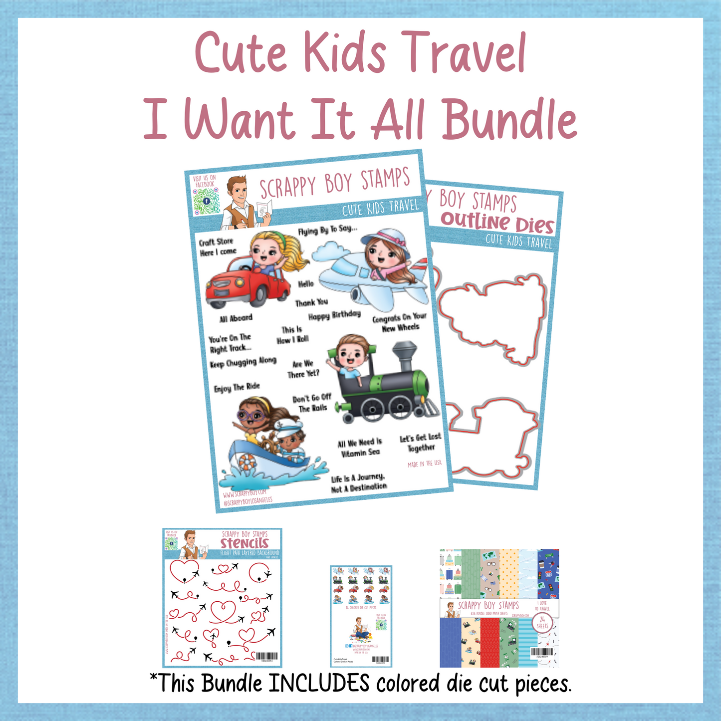 
                  
                    I Want It All Bundle - Cute Kids Travel Release Scrappy Boy Stamps
                  
                