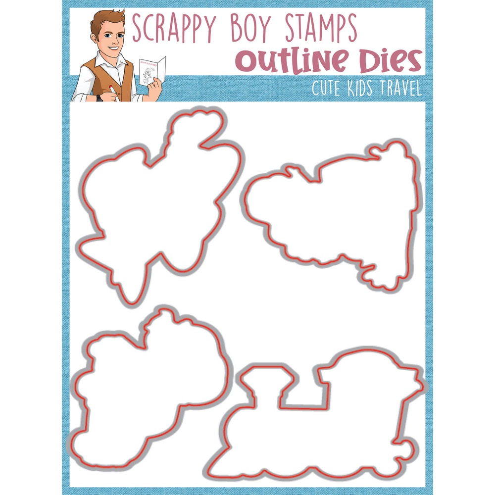 Outline Dies - Cute Kids Travel scrappyboystamps