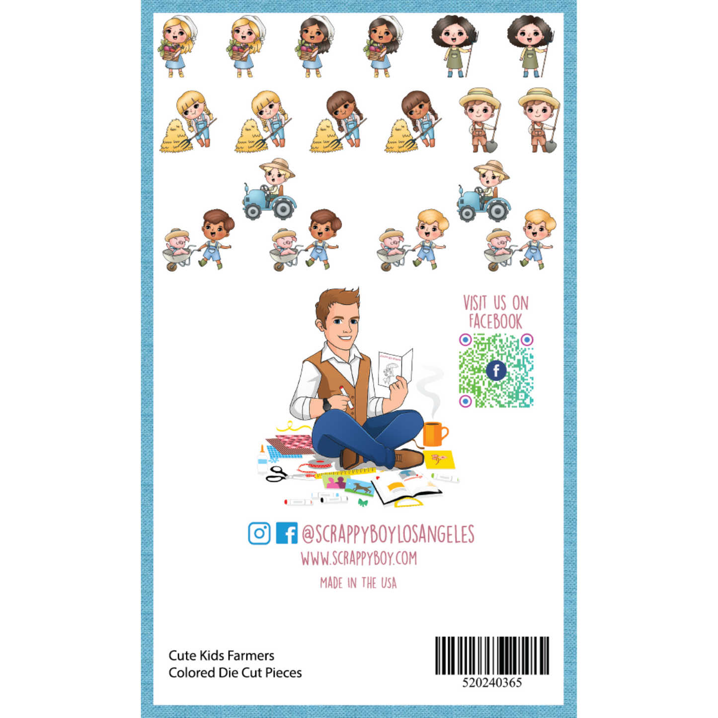 
                  
                    Cute Kids Farmers - Colored Die Cut Pieces Scrappy Boy Stamps
                  
                