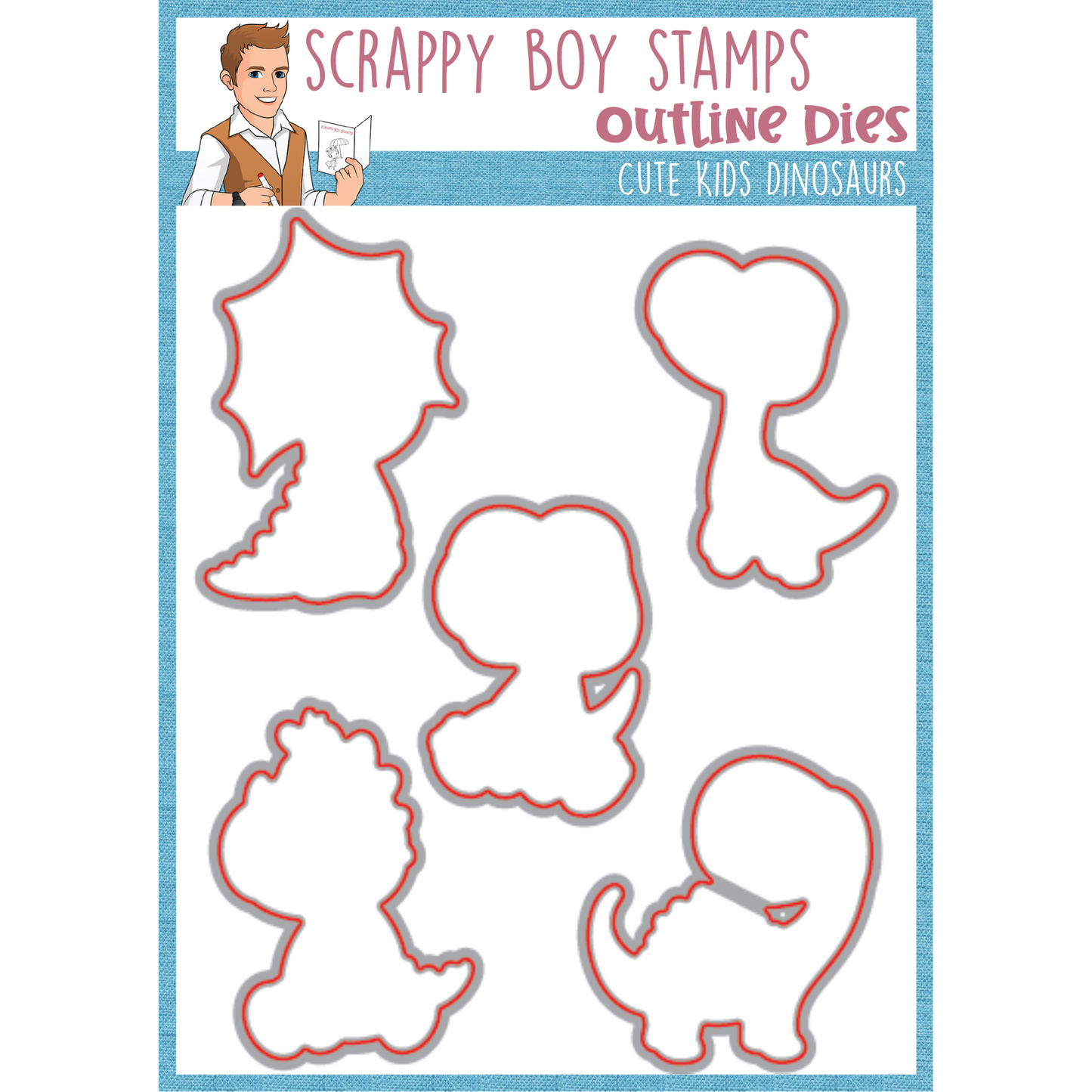 Outline Dies - Cute Dinosaurs scrappyboystamps