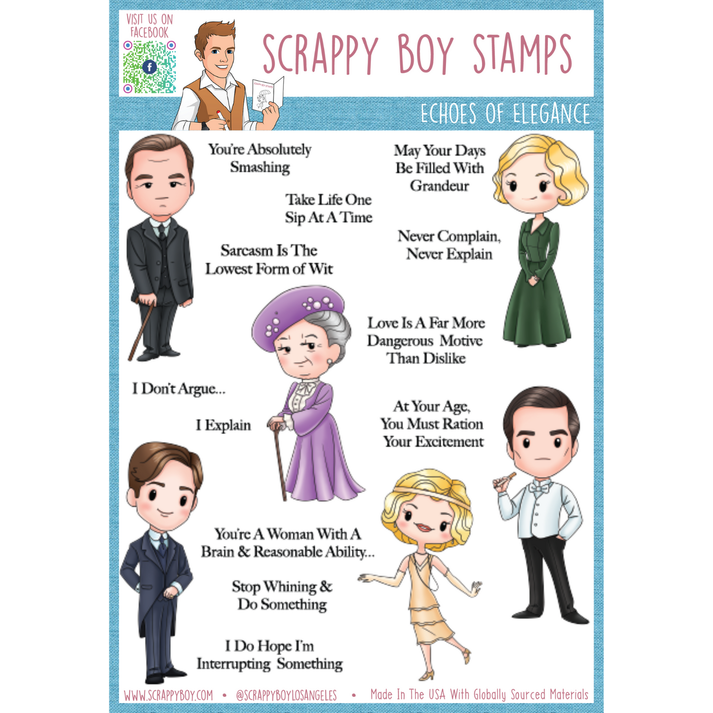 Echoes of Elegance - 6x8 Stamp Set Scrappy Boy Stamps