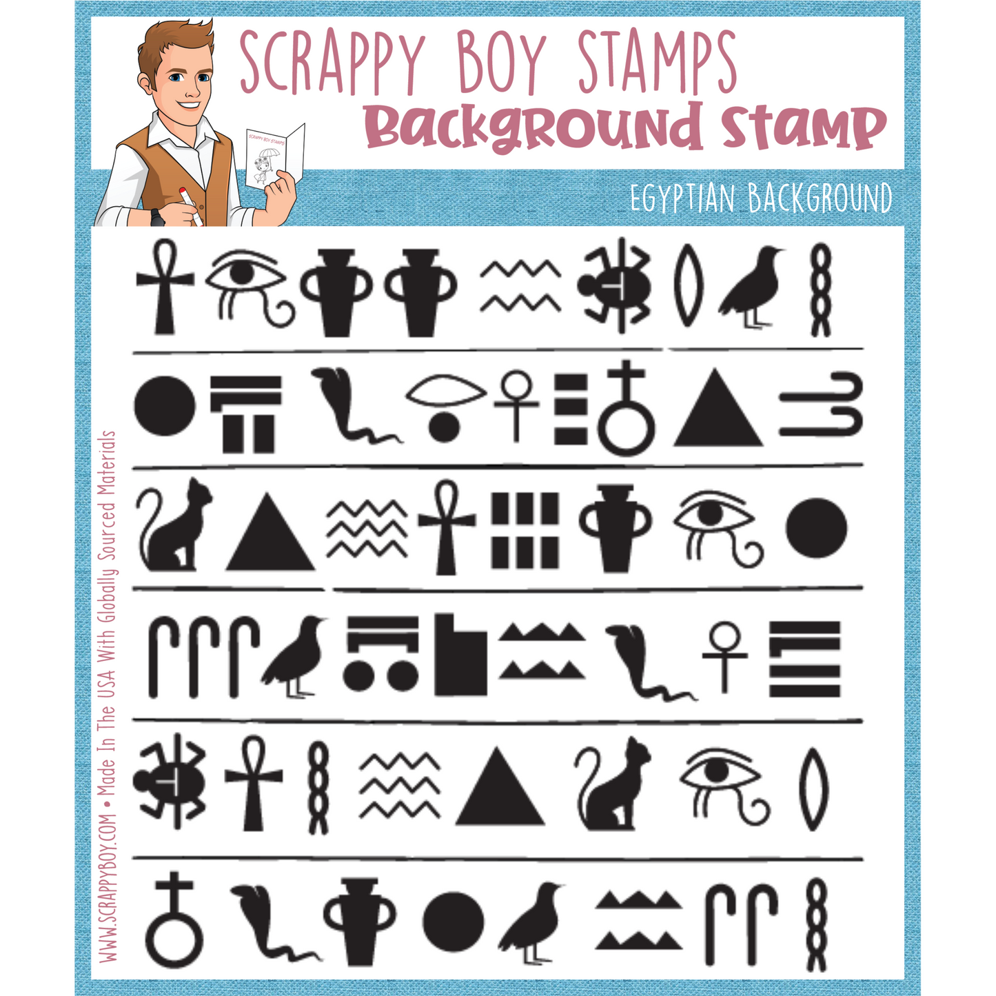 Egyptian Background 6x6 Stamp scrappyboystamps