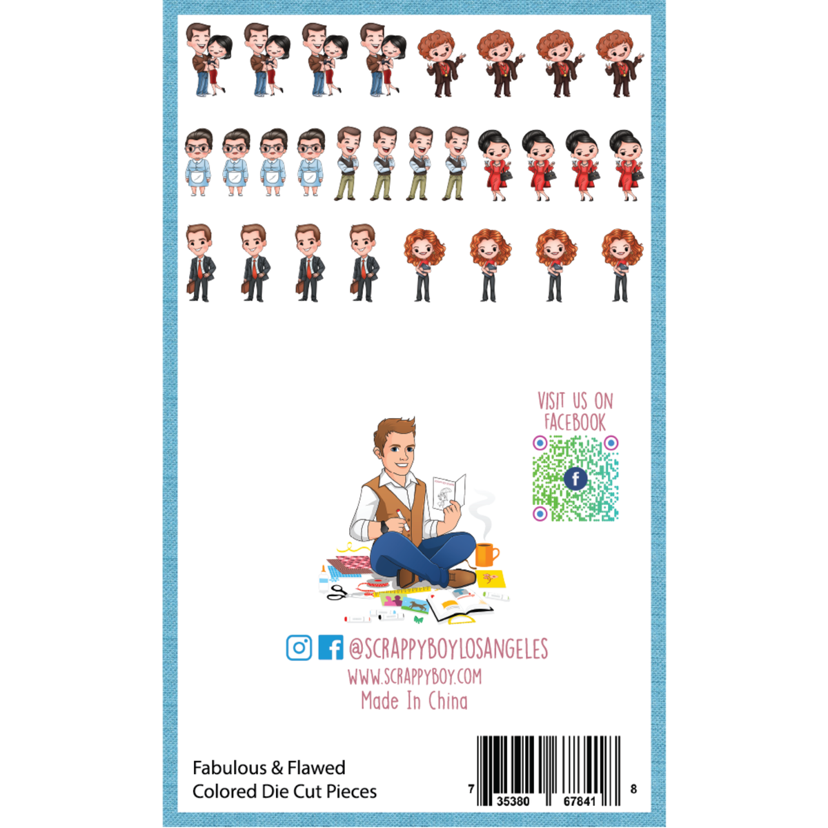 Fabulous and Flawed - Colored Die Cut Pieces Scrappy Boy Stamps