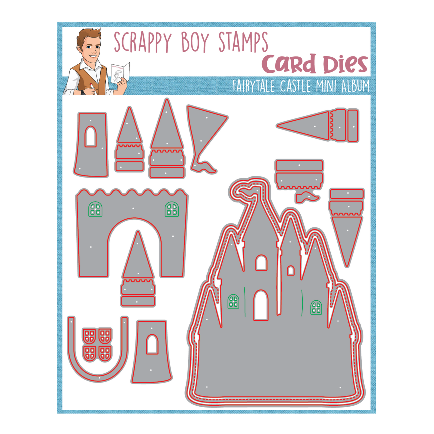 Fairytale Castle Mini Album Die Set scrappyboystamps