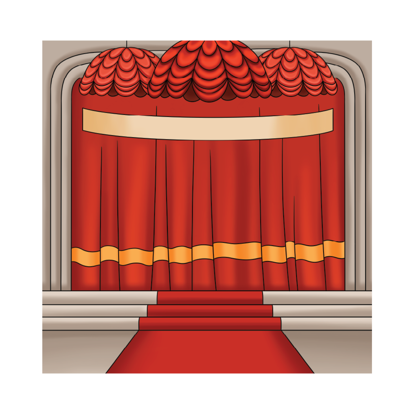 Fancy Theater - 6x6 Background Stamp Scrappy Boy Stamps