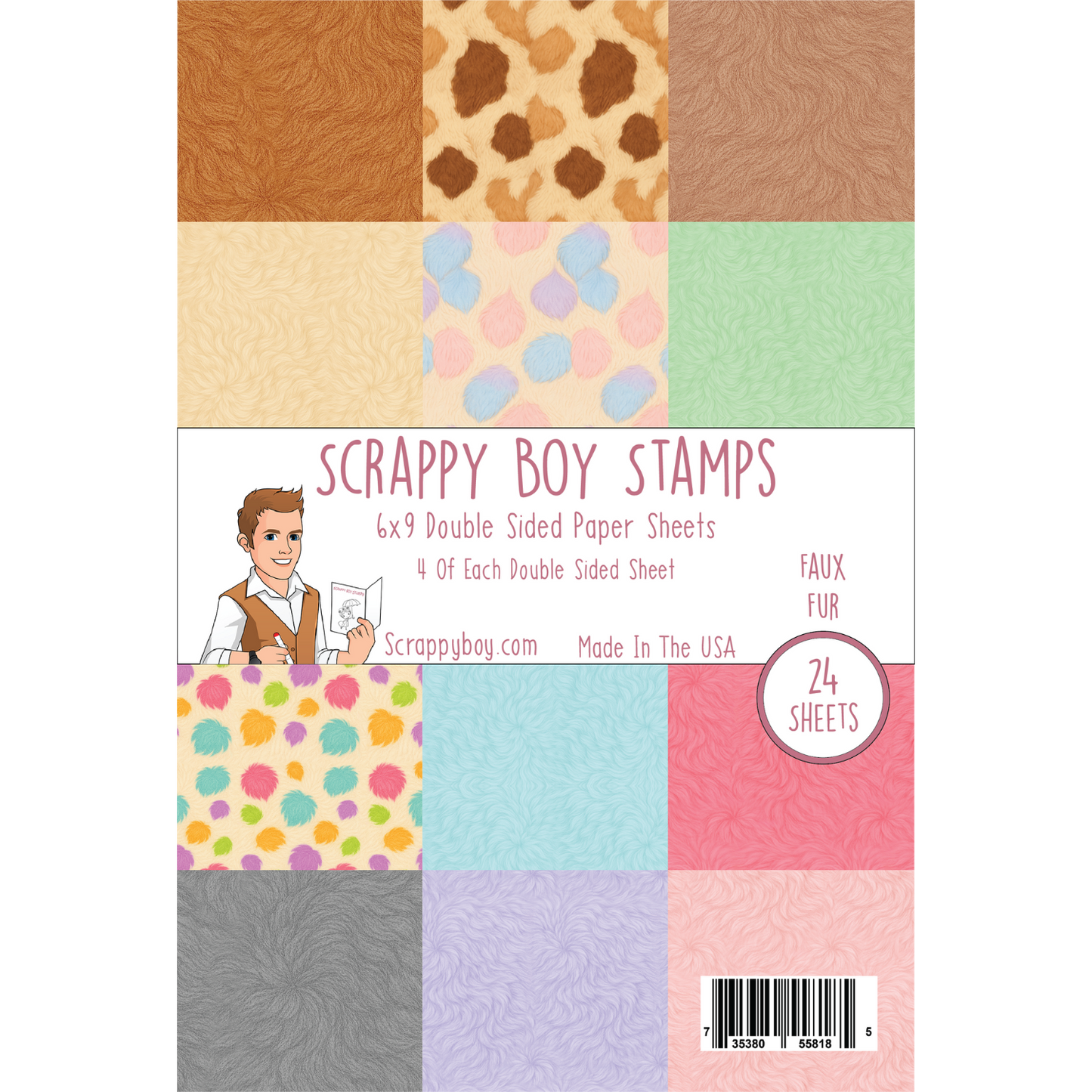 Faux Fur 6x9 Paper Pack scrappyboystamps