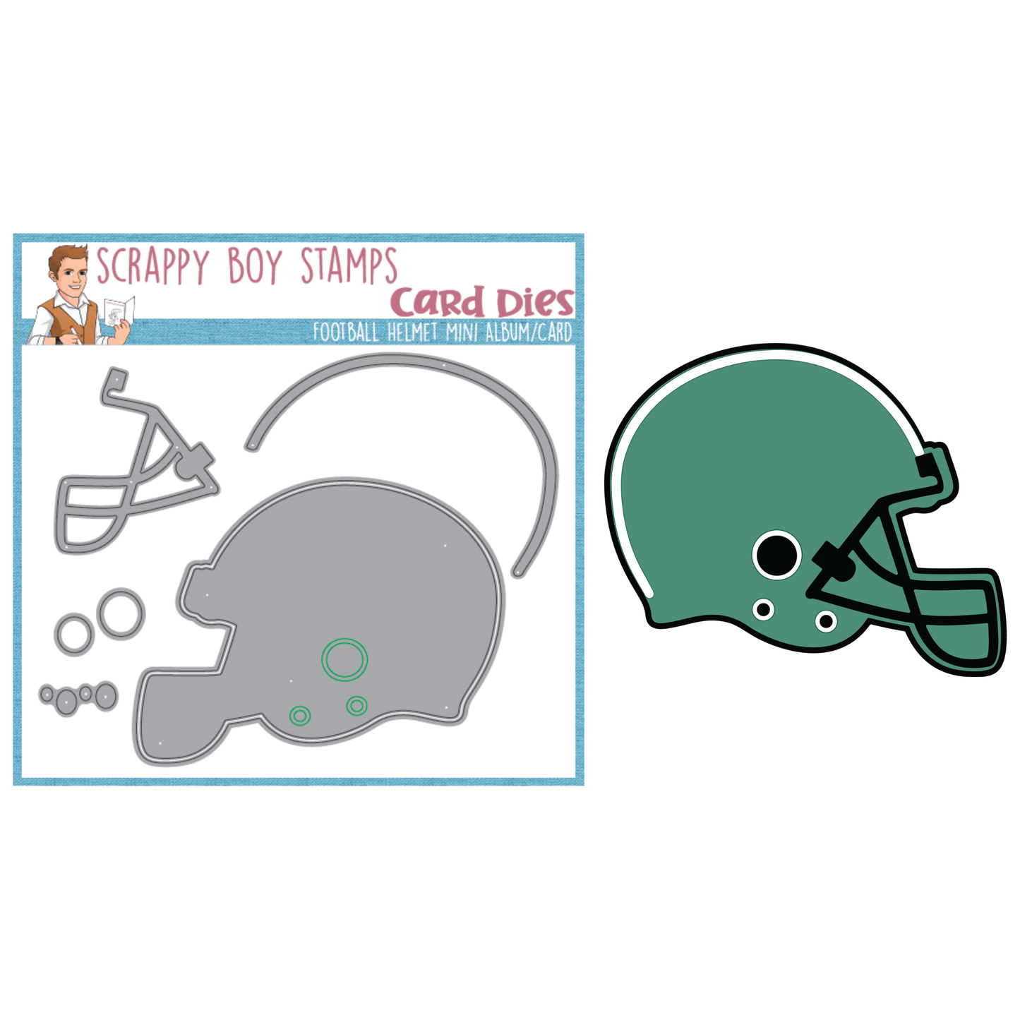 Football Helmet Mini Album/Card Die Set scrappyboystamps