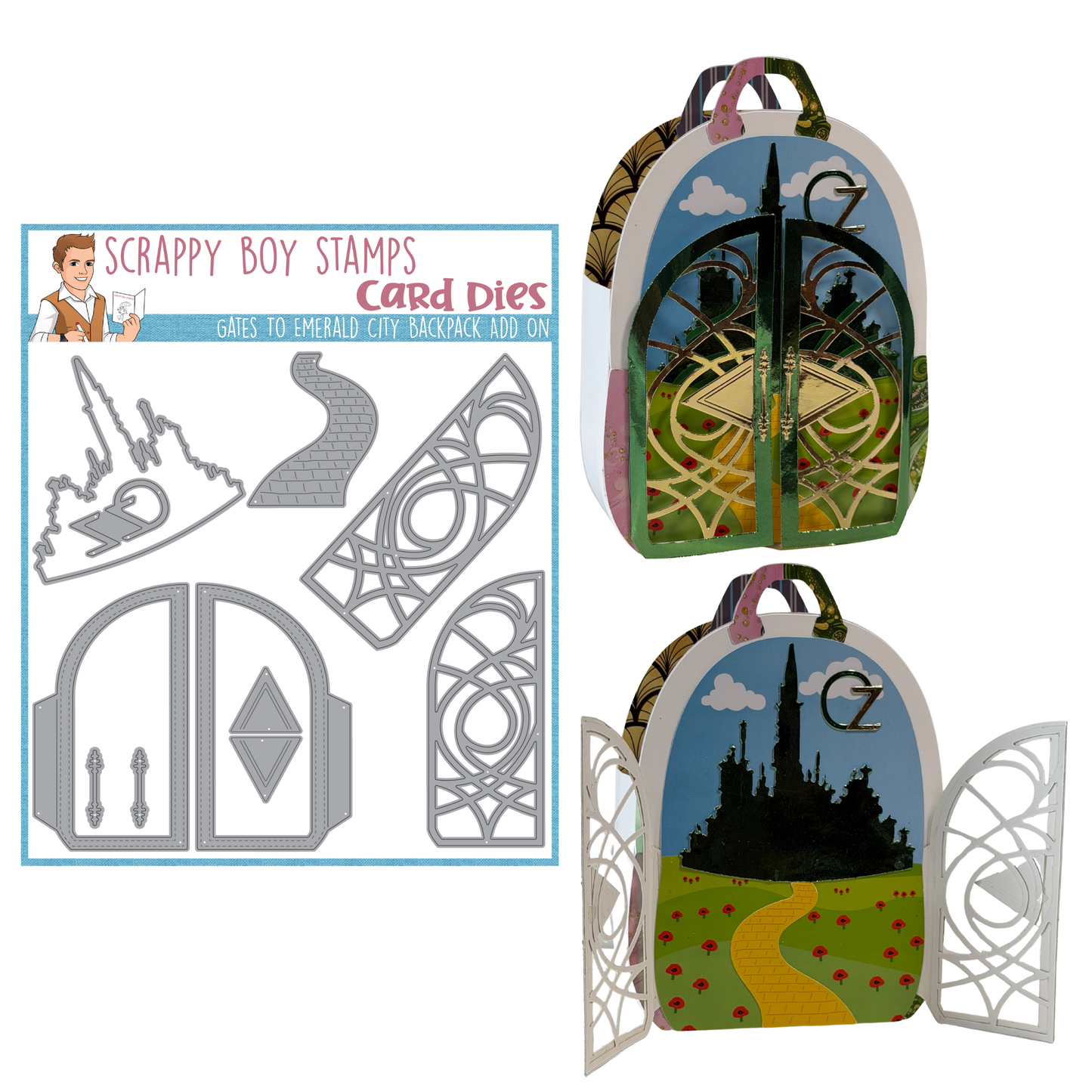 Gates To Emerald City Backpack Add On Die Set scrappyboystamps