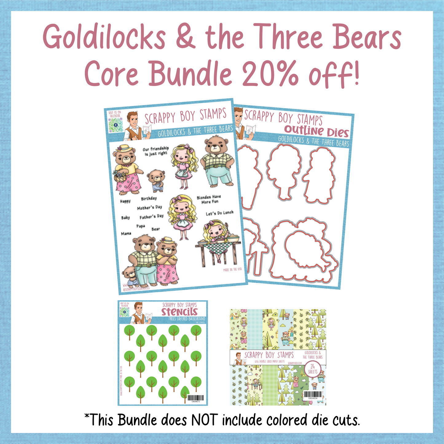 
                  
                    Core Bundle - Goldilocks & the Three Bears Release Scrappy Boy Stamps
                  
                