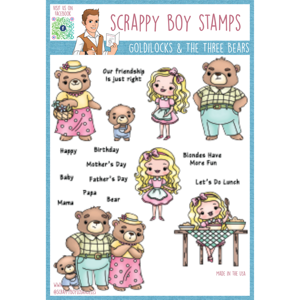 Goldilocks & The Three Bears - 6x8 Stamp Set Scrappy Boy Stamps