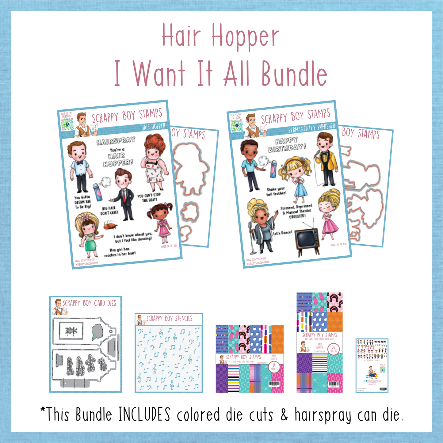 I Want It All Bundle - Hair Hopper Release Scrappy Boy Stamps