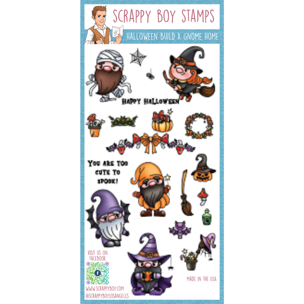 Halloween Build A Gnome Home - 4x8 Stamp Set