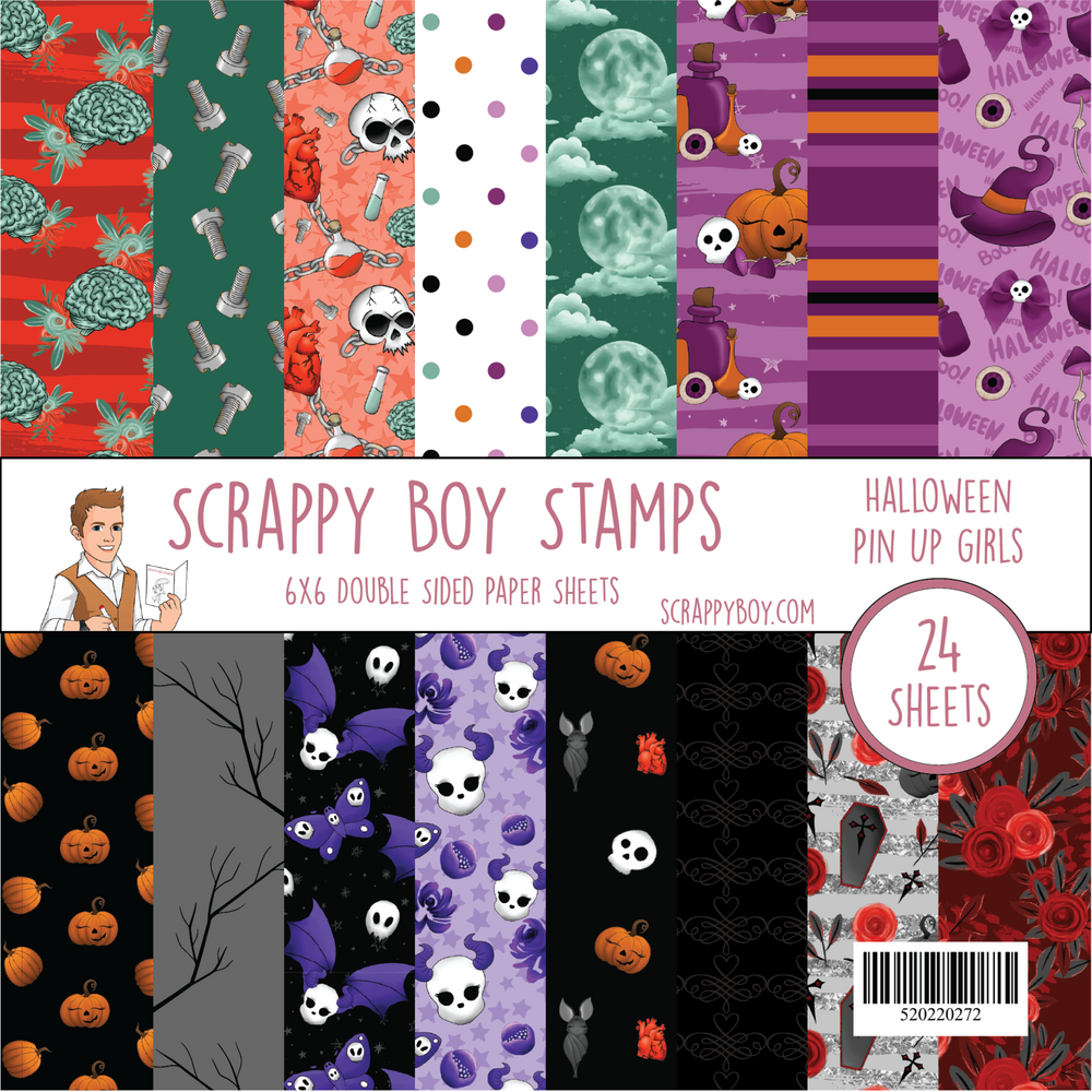 Halloween Pin Up Girls 6x6 Paper Pack scrappyboystamps