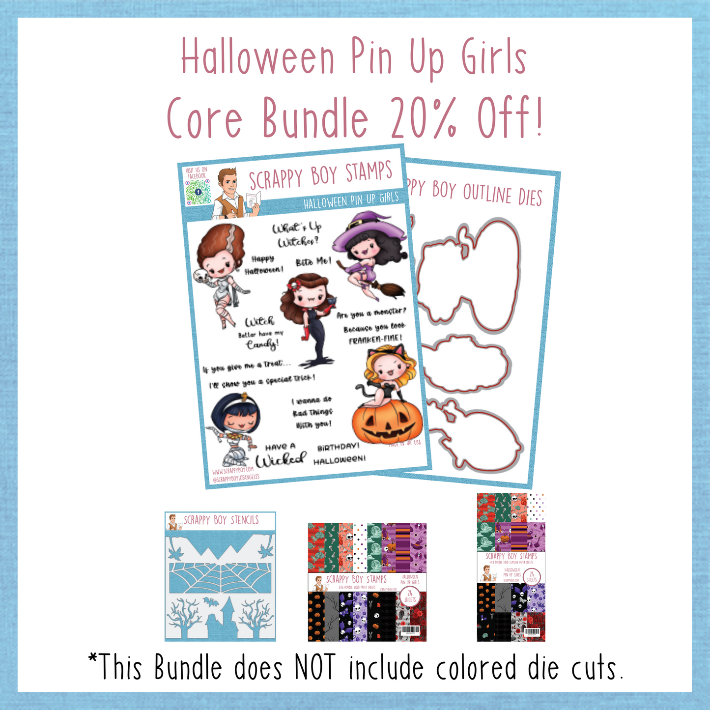 Core Bundle - Halloween Pin Up Girls Release Scrappy Boy Stamps