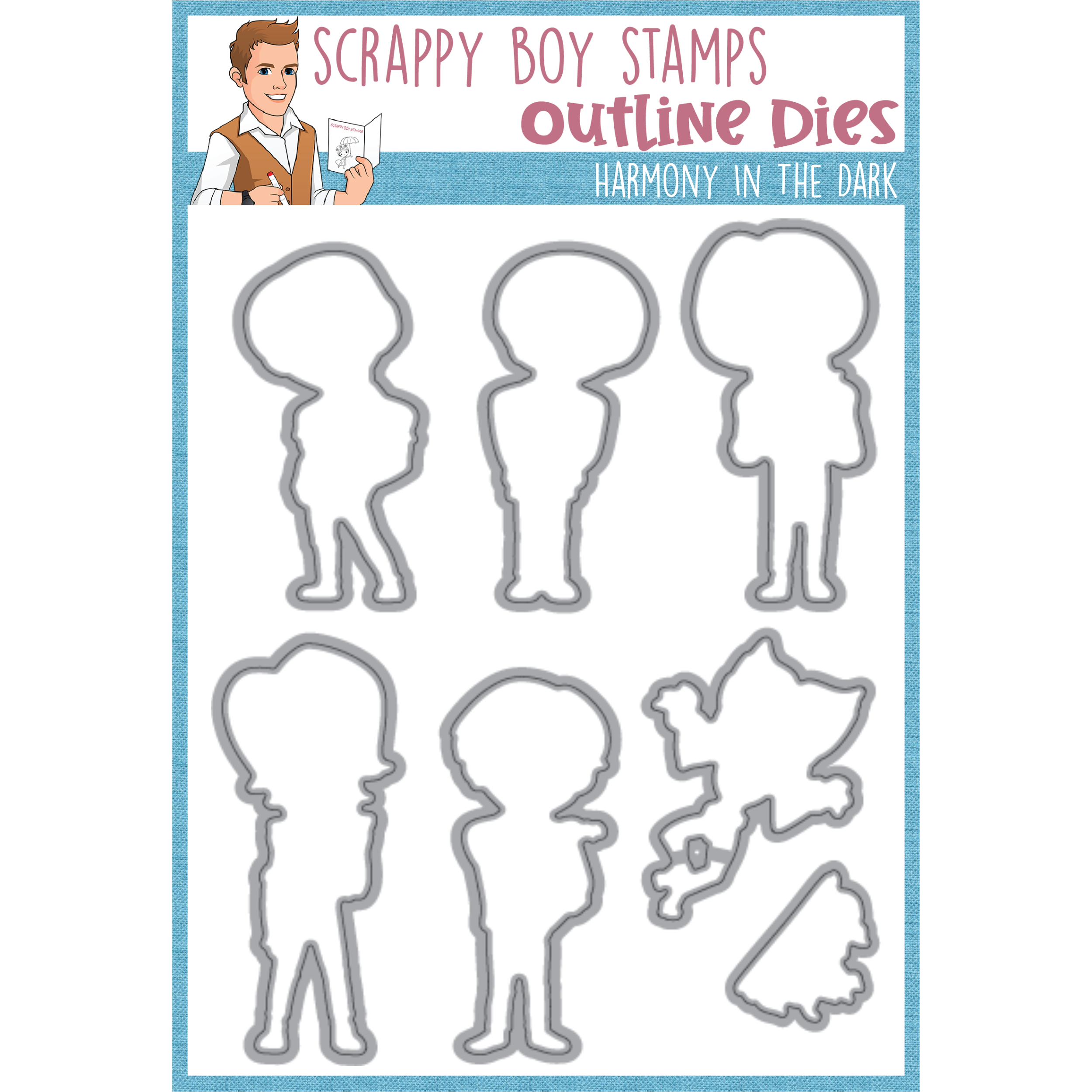 Outline Dies - Harmony In The Dark - Scrappy Boy Stamps