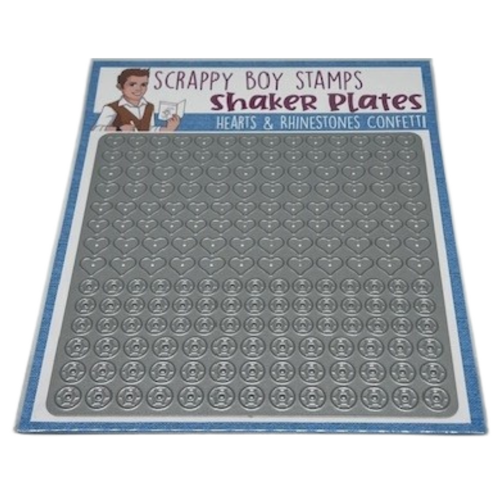 Hearts & Rhinestones Shaker Confetti Plate scrappyboystamps