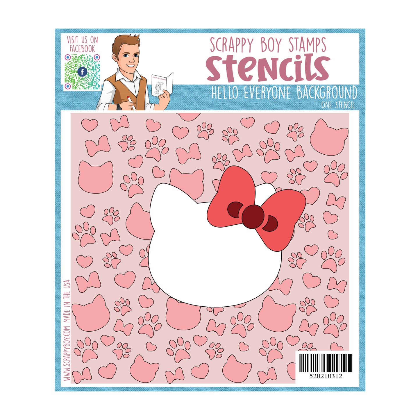 Hello Everyone Stencil scrappyboystamps