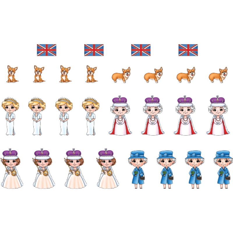 Her Royal Majesty - Colored Die Cut Pieces Scrappy Boy Stamps