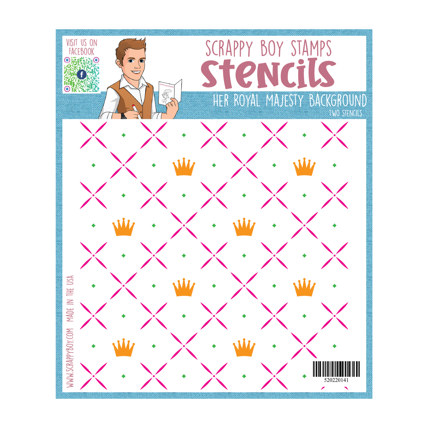 Her Royal Majesty Layered Background Stencil scrappyboystamps