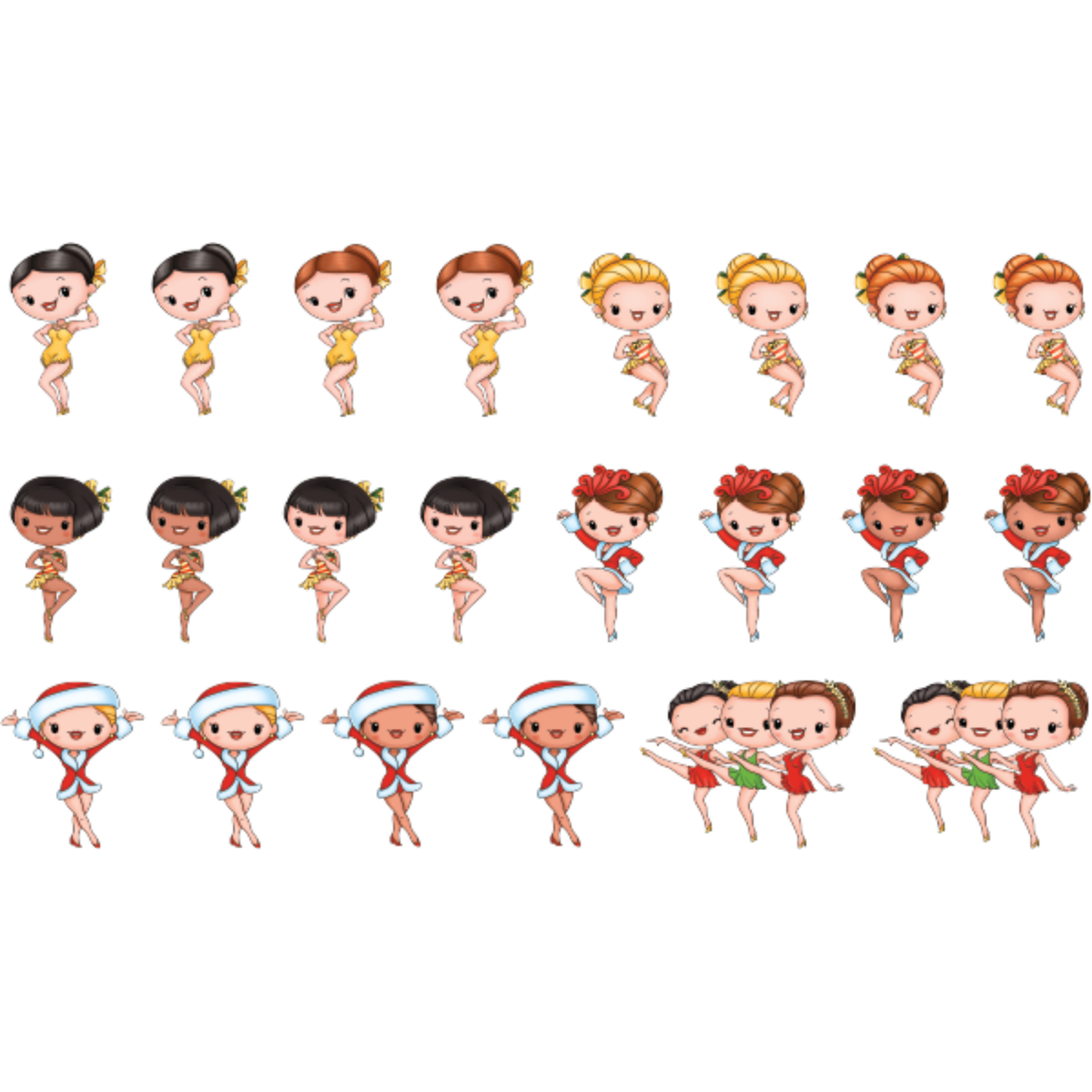 Holiday High Kicks - Colored Die Cut Pieces Scrappy Boy Stamps