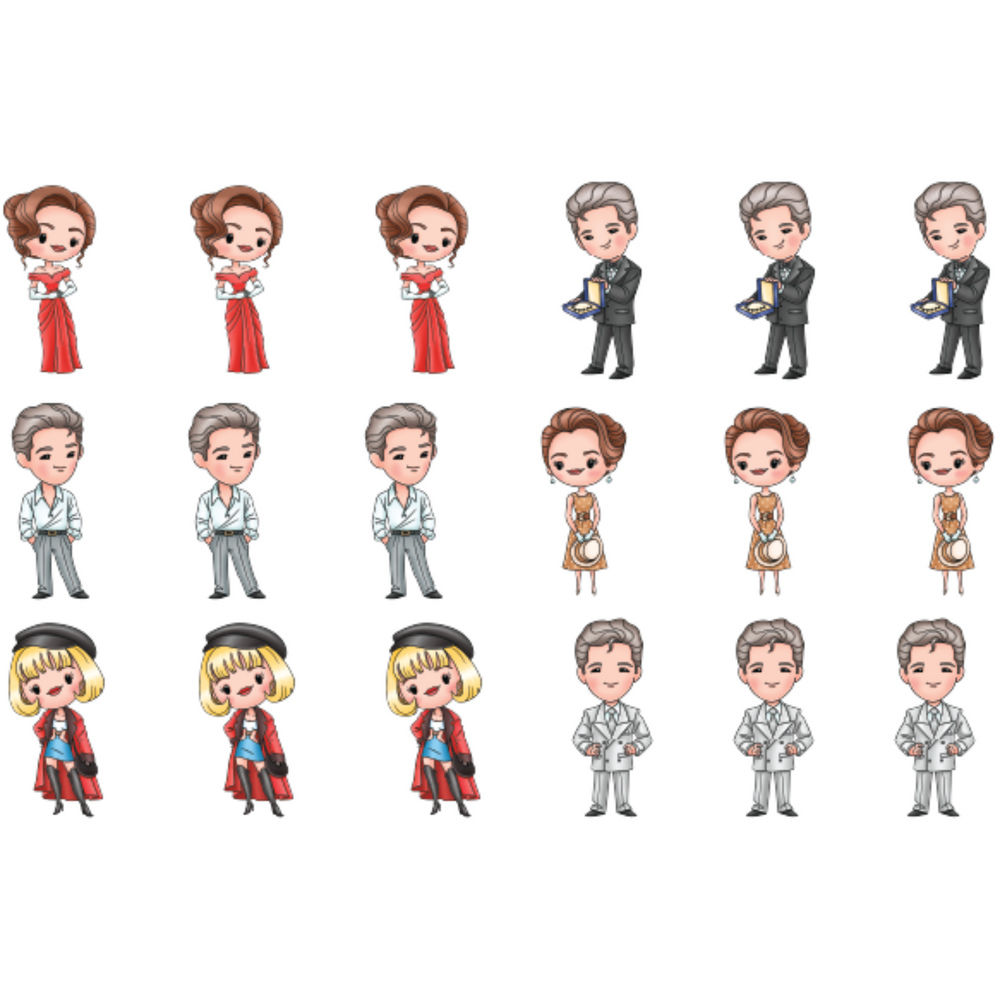 Hollywood Vixen - Colored Die Cut Pieces Scrappy Boy Stamps