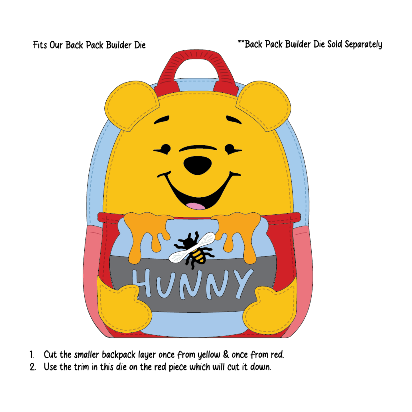 Honey Bear Backpack Add On Die Set scrappyboystamps