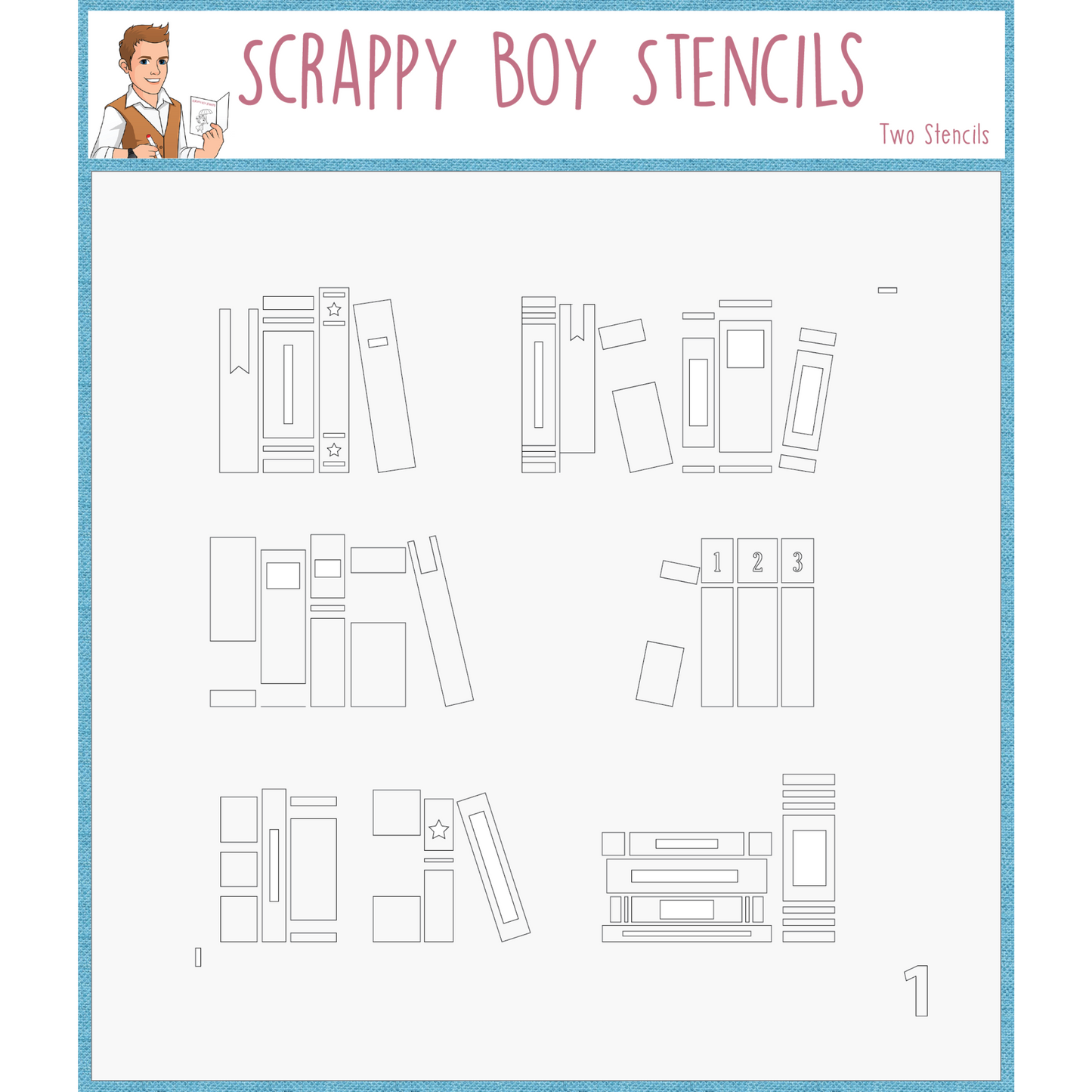 I Love Reading Layered Bookshelf Stencil scrappyboystamps