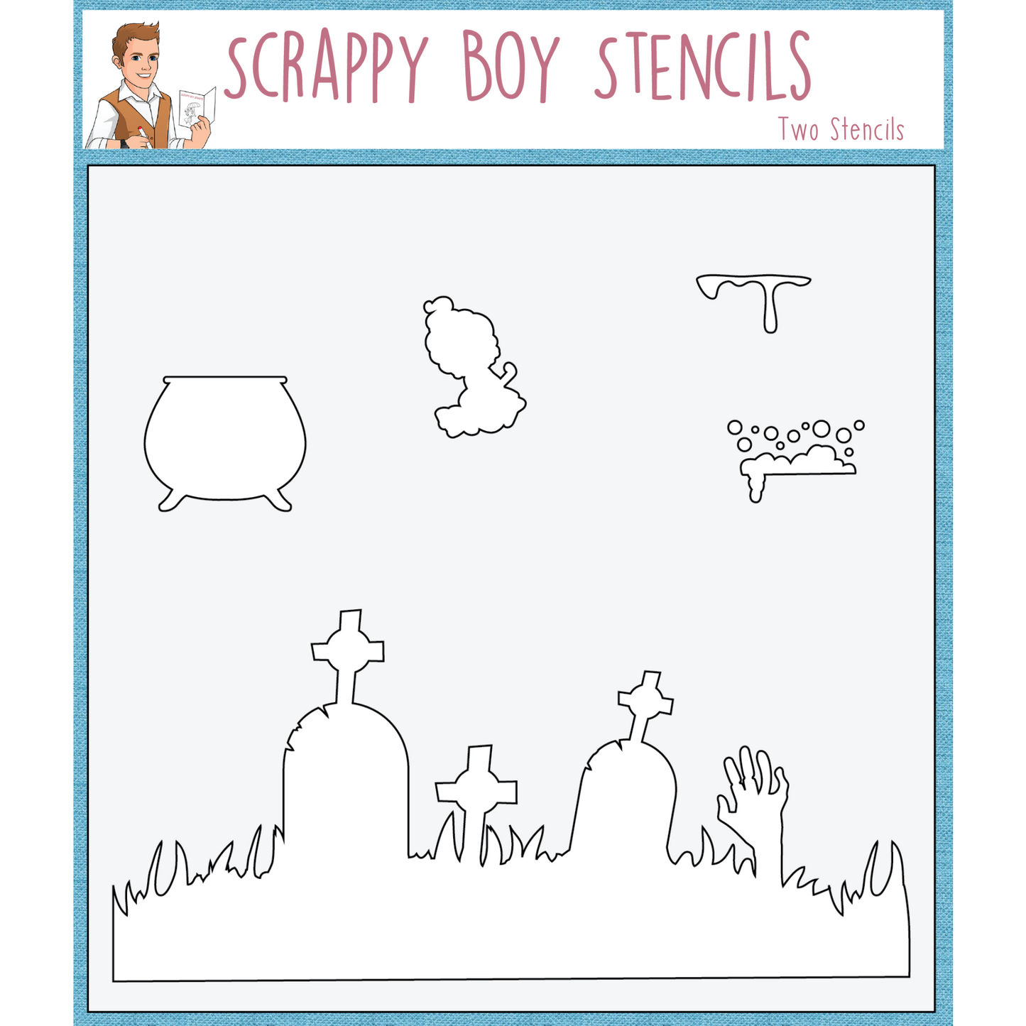 I Put A Spell On You Layered Scene Builder Stencils scrappyboystamps
