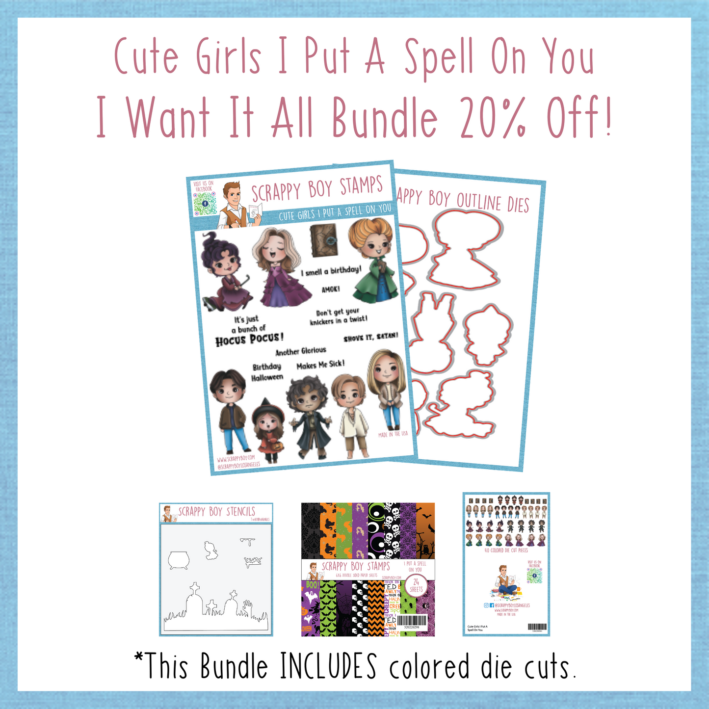 I Want It All Bundle - Cute Girls I Put A Spell On You Release Scrappy Boy Stamps