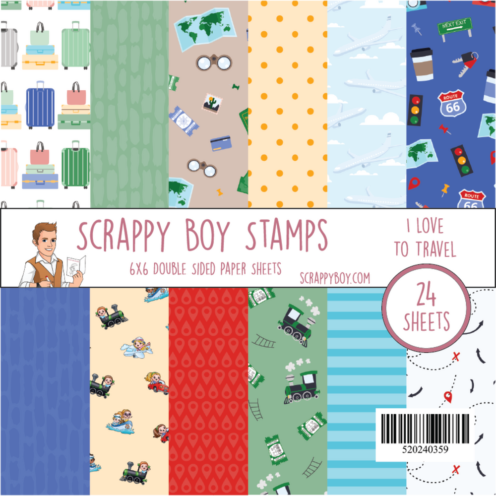 I Love To Travel 6x6 Paper Pack scrappyboystamps