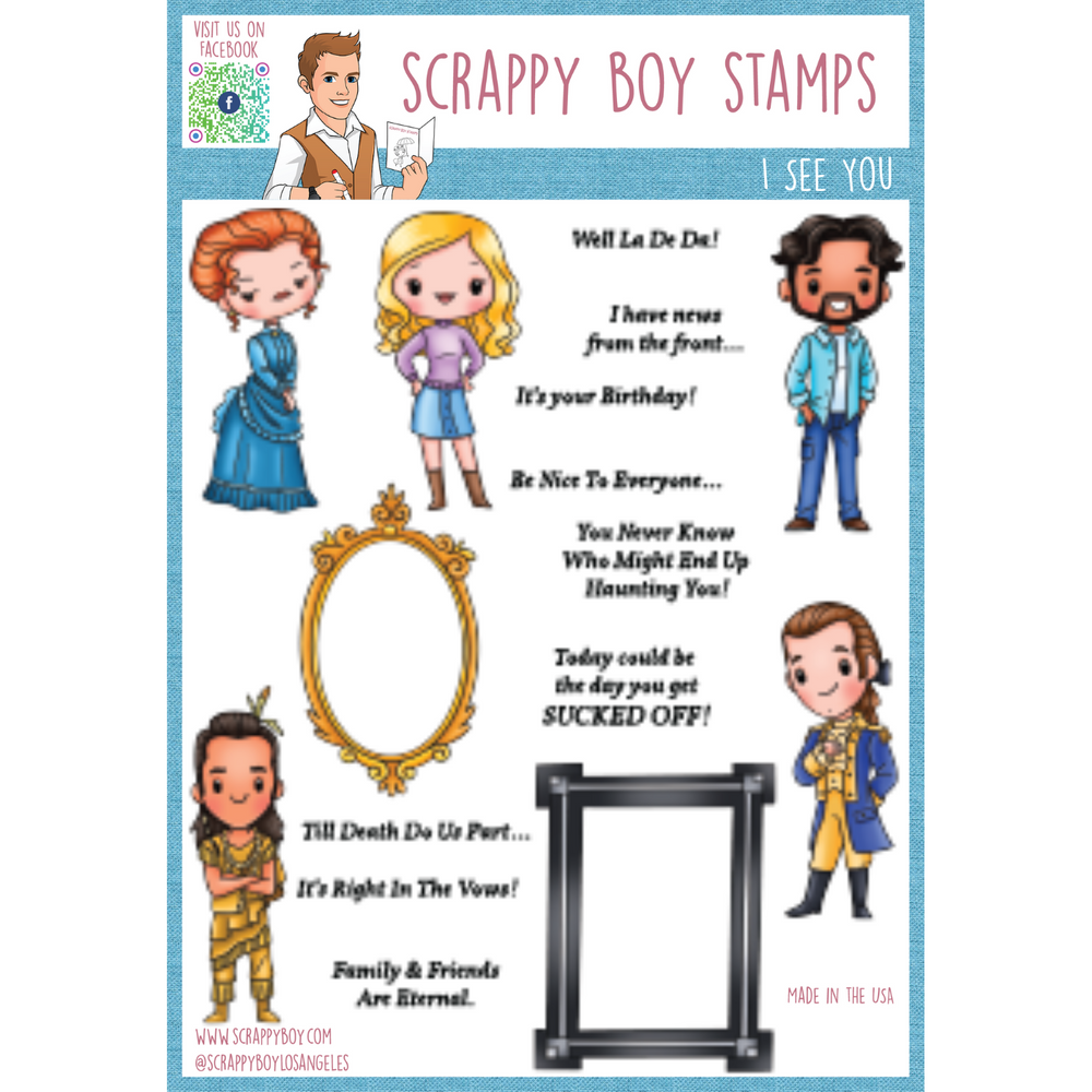 Bundle - I See You Stamp & Outline Dies - Scrappy Boy Stamps