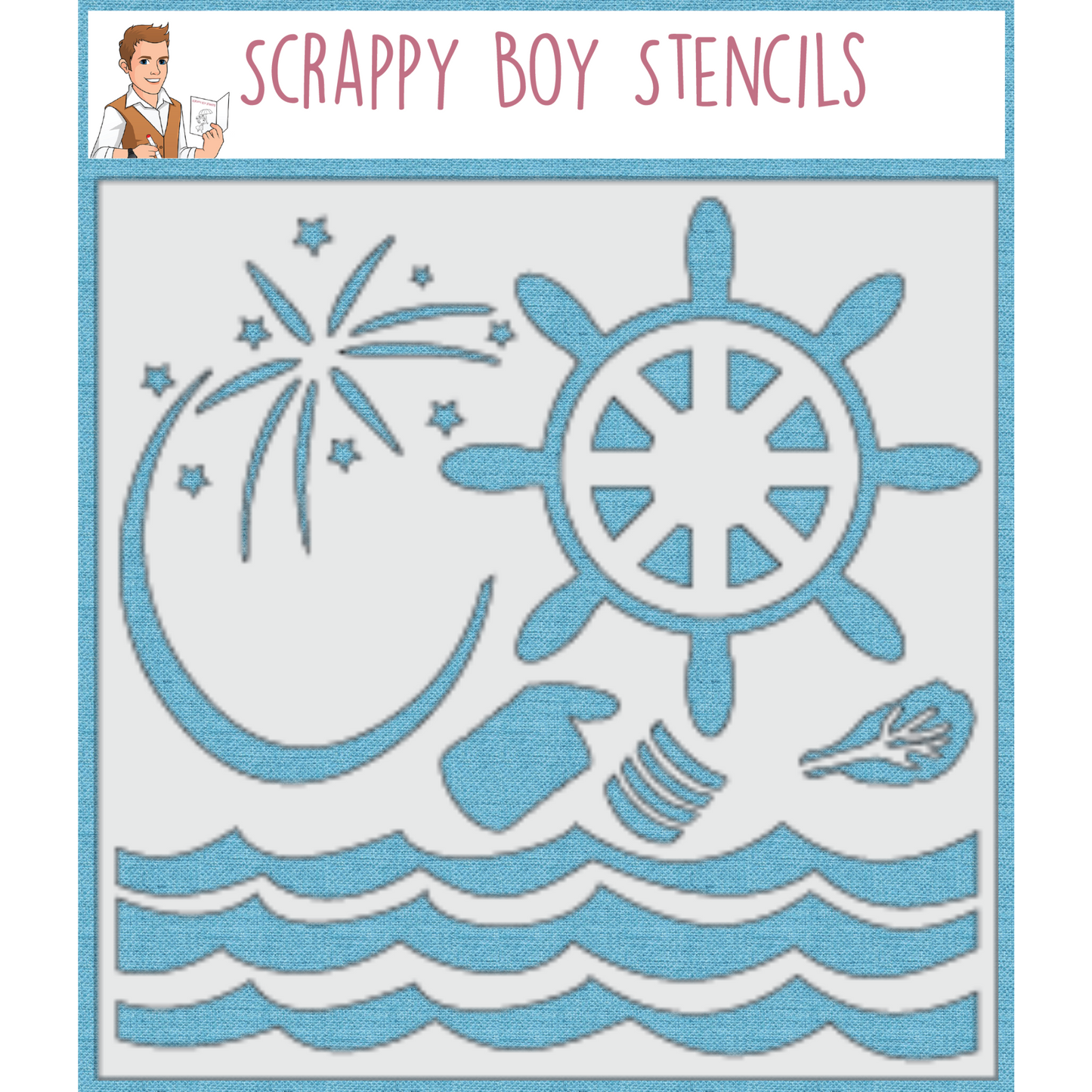 I Y'am What I Y'am Scene Builder Stencil scrappyboystamps