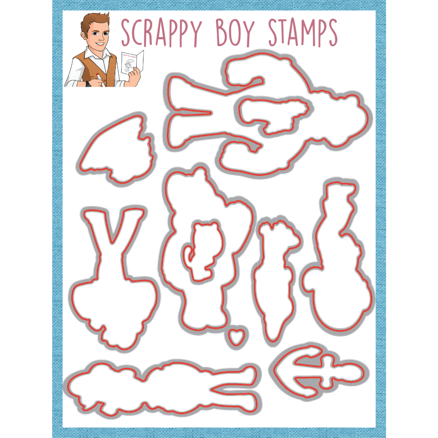 
                  
                    Bundle - I Y'am What I Y'am Stamp & Outline Dies scrappyboystamps
                  
                