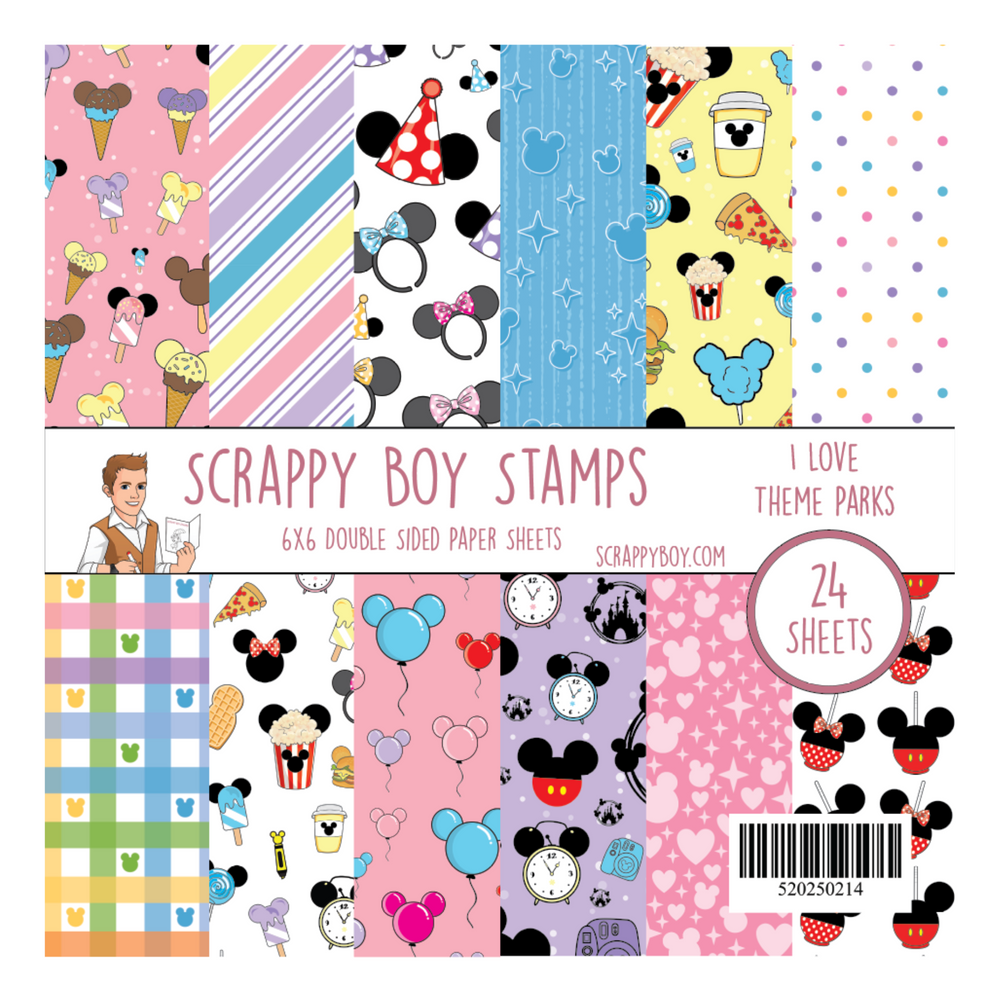 I Love Theme Parks 6x6 Paper Pack scrappyboystamps