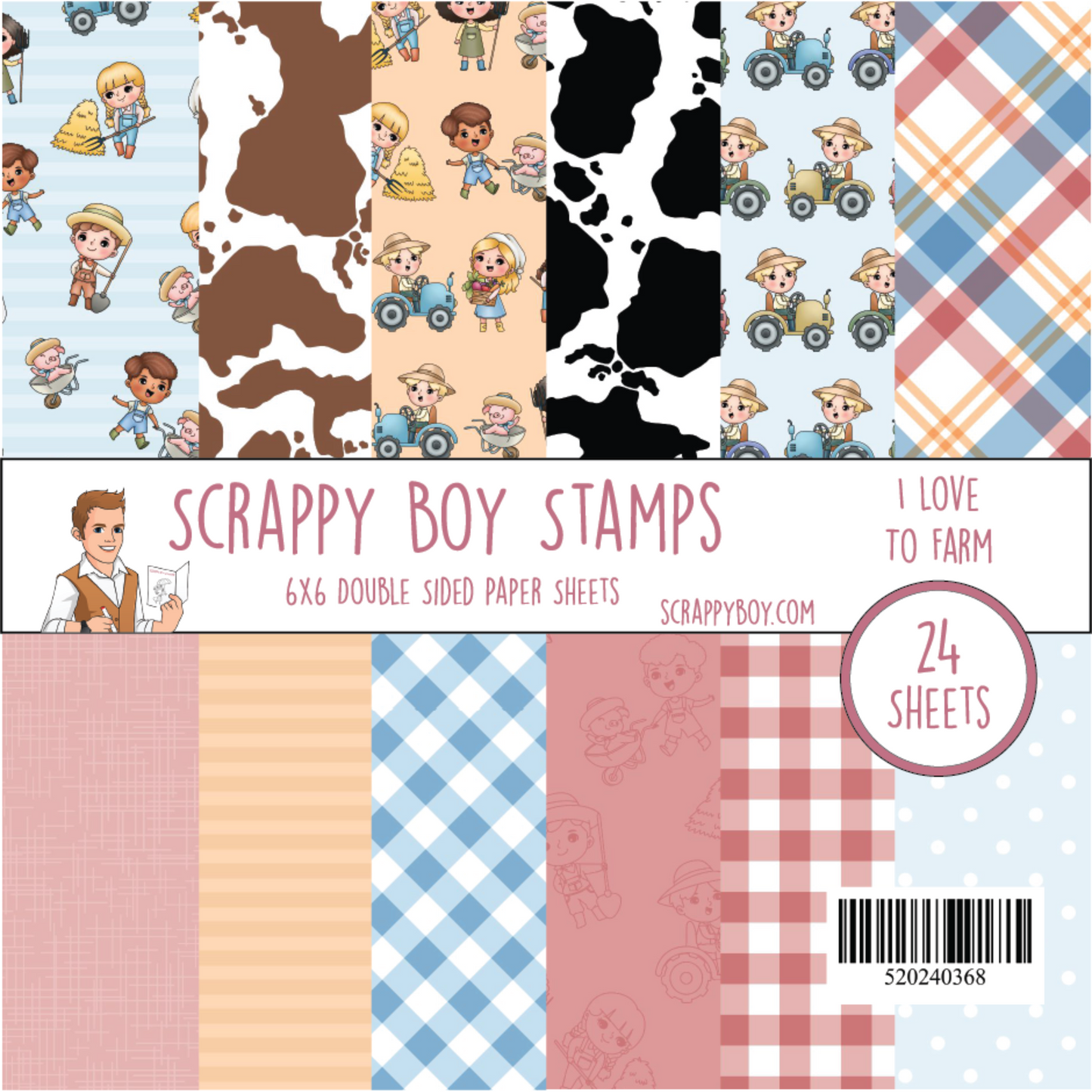 
                  
                    I Love To Farm 6x6 Paper Pack scrappyboystamps
                  
                