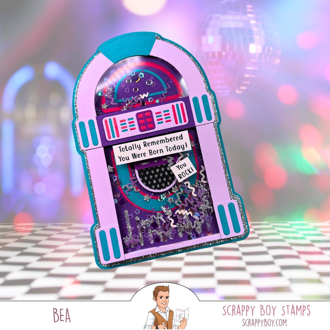 Juke Box Card/Mini Album Die - Scrappy Boy Stamps
