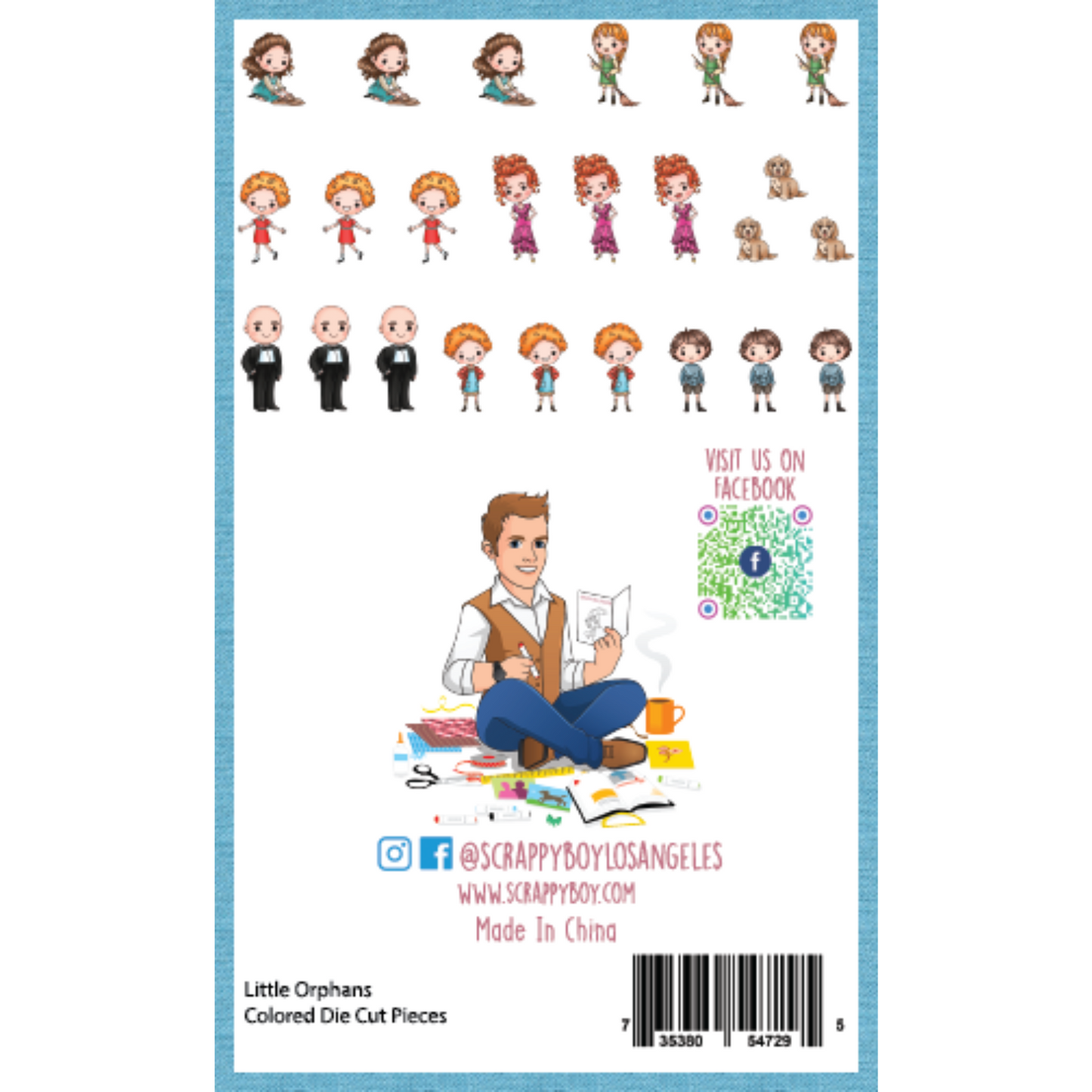 Little Orphans - Colored Die Cut Pieces Scrappy Boy Stamps