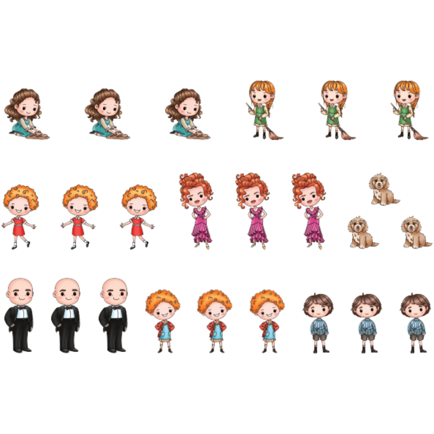 Little Orphans - Colored Die Cut Pieces Scrappy Boy Stamps