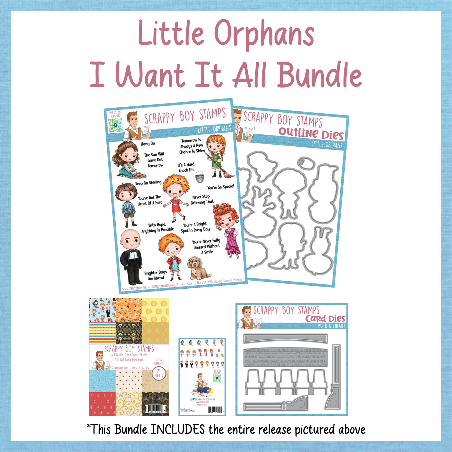 I Want It All Bundle - Little Orphans Scrappy Boy Stamps