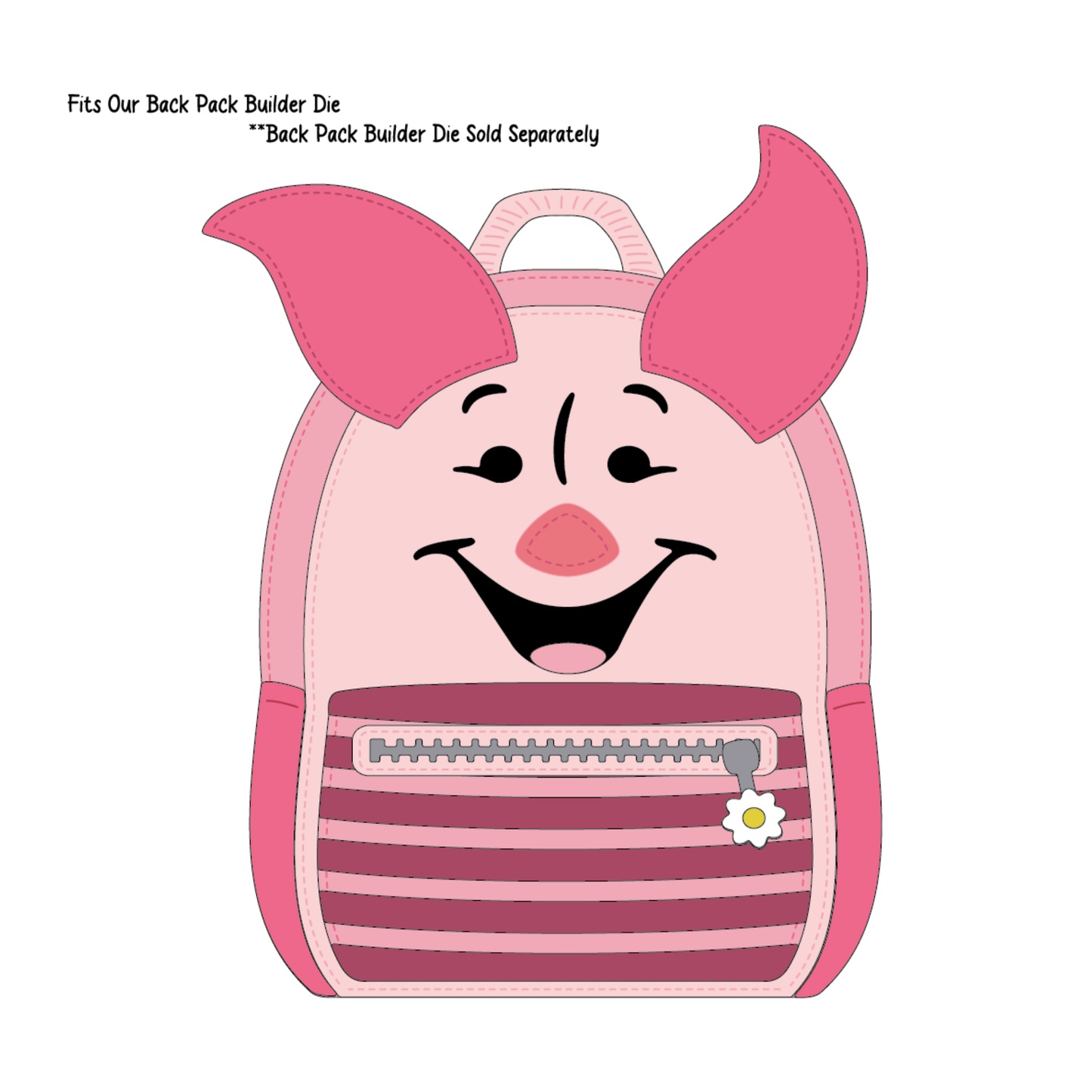 Little Pig Backpack Add On Die Set scrappyboystamps