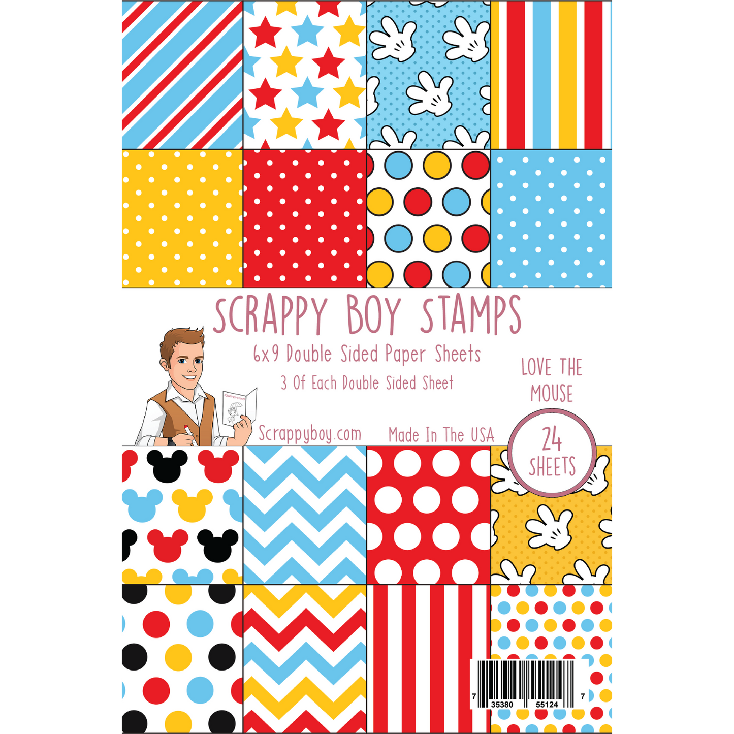 Love The Mouse 6x9 Paper Pack scrappyboystamps